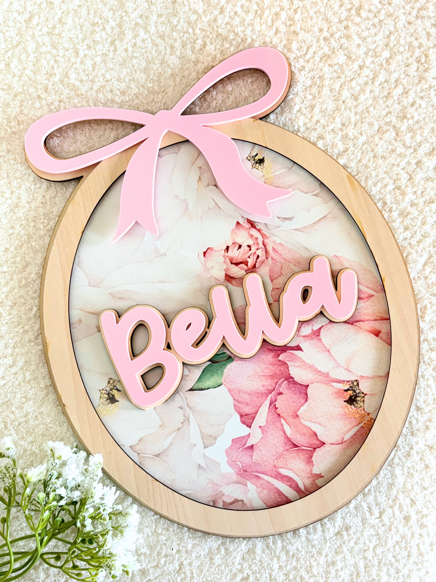 FLORAL DOOR NAME SIGN