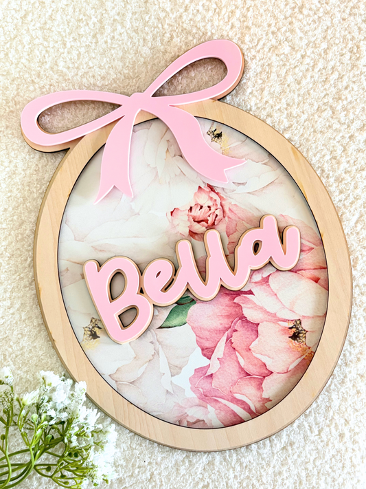 FLORAL DOOR NAME SIGN