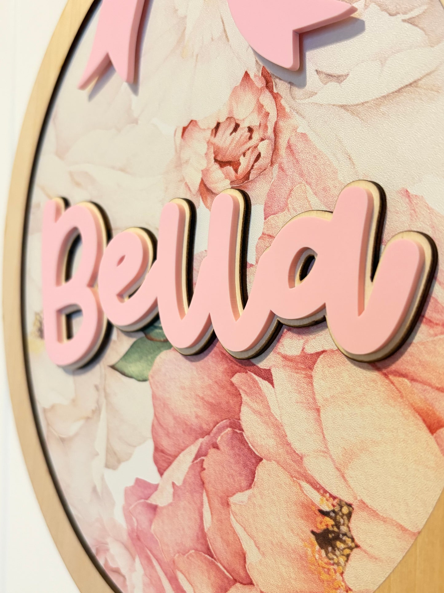 FLORAL DOOR NAME SIGN