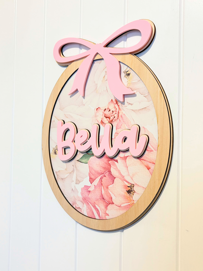 FLORAL DOOR NAME SIGN