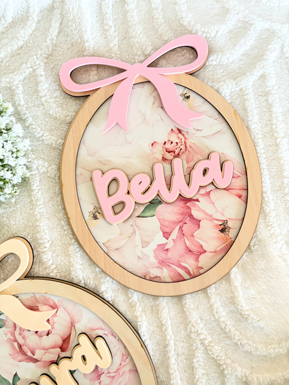 FLORAL DOOR NAME SIGN