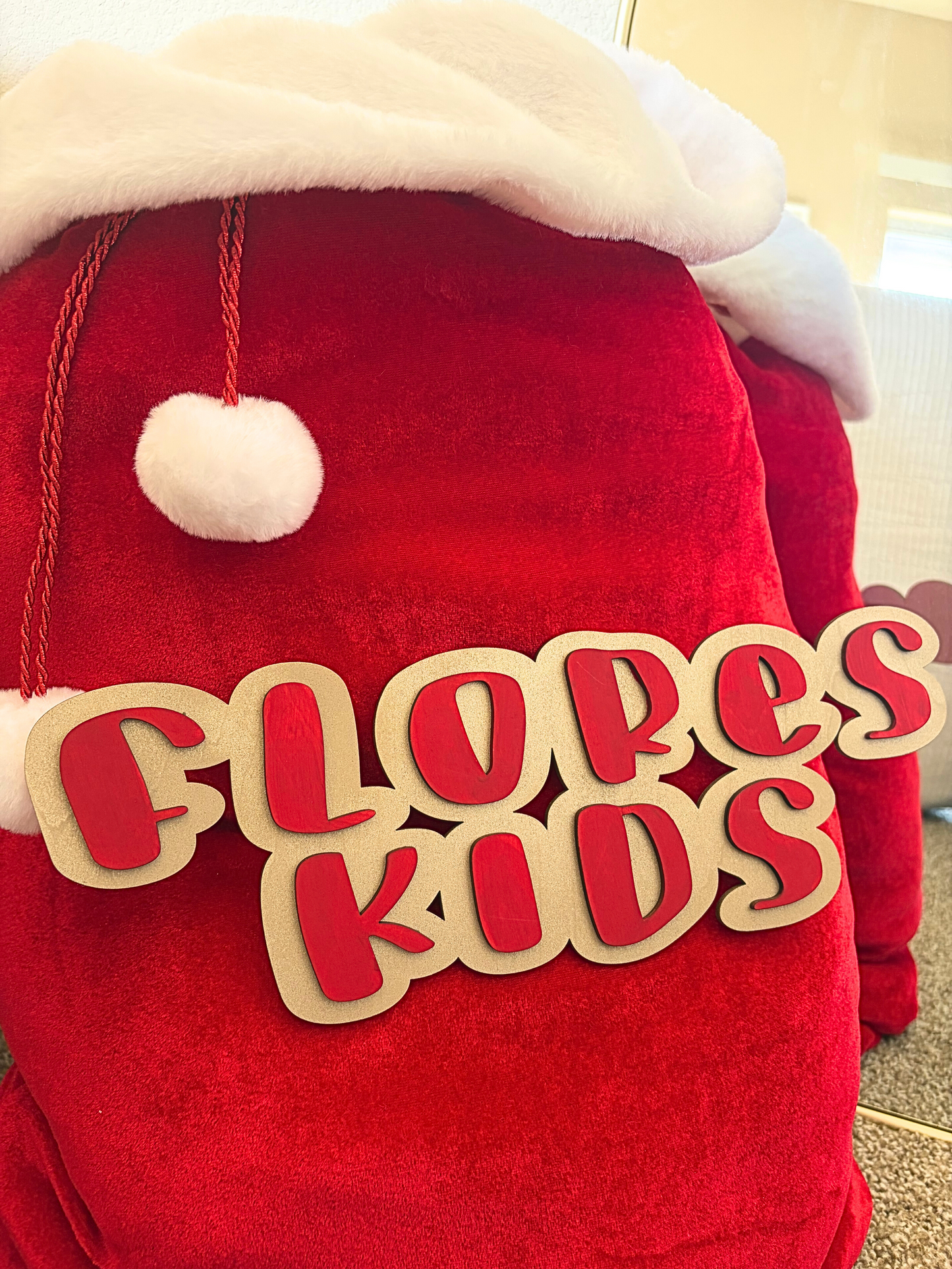 SANTA SACK WITH WOODEN NAME