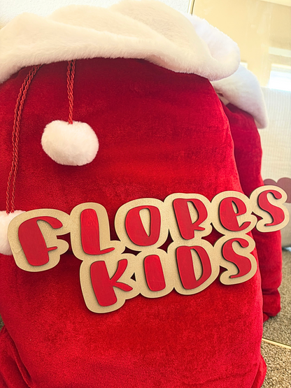 SANTA SACK WITH WOODEN NAME