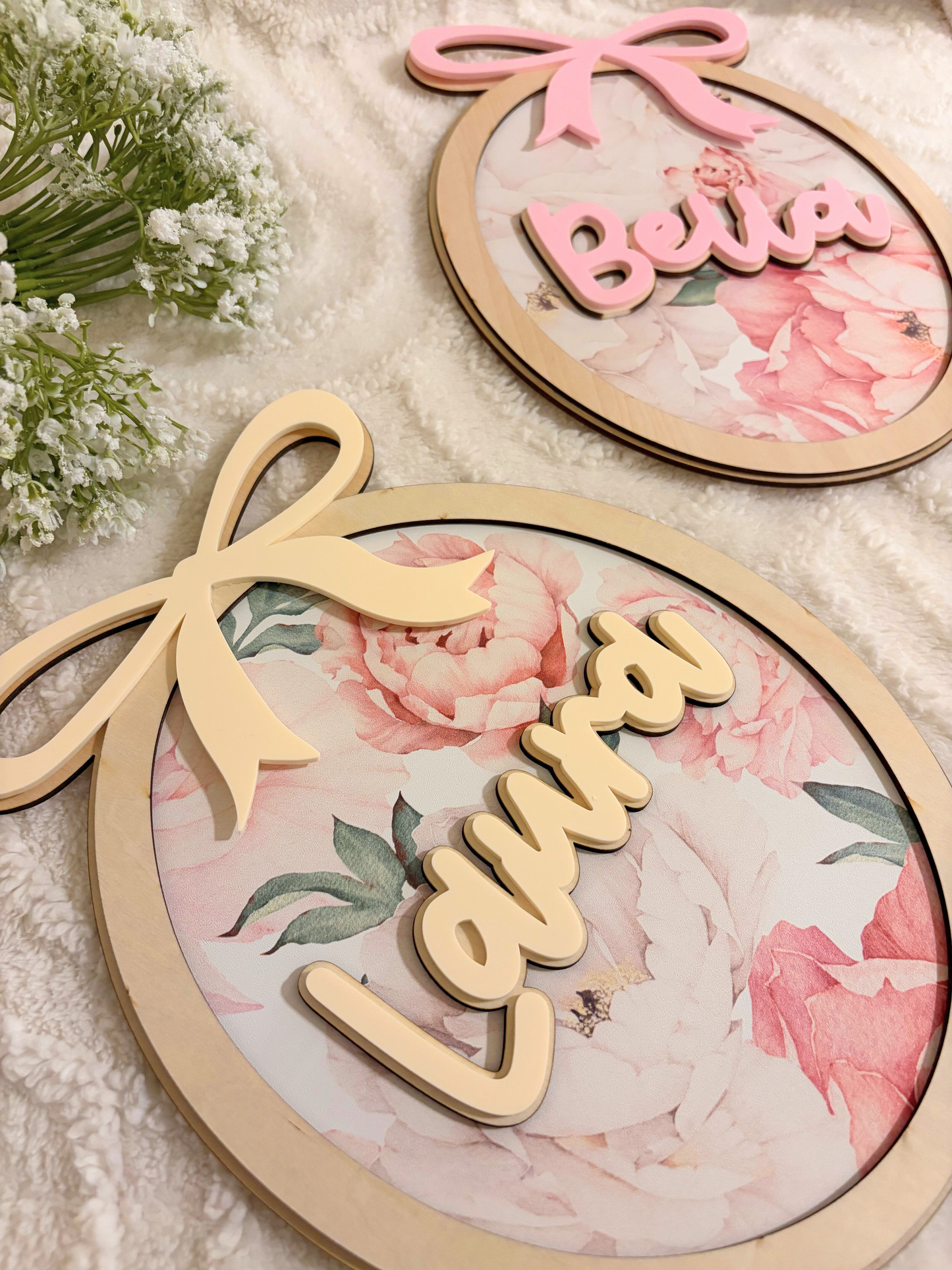 FLORAL DOOR NAME SIGN