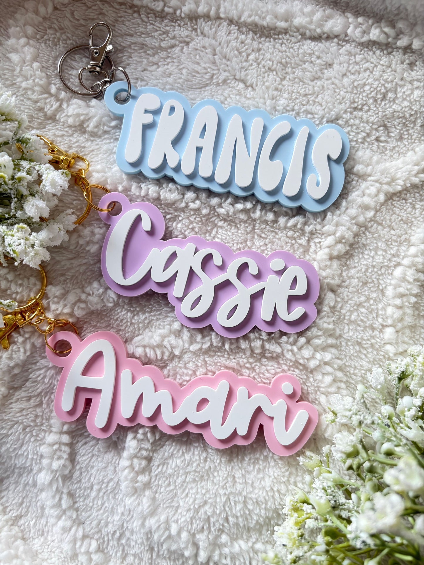 ACRYLIC NAME KEYCHAIN (CUTESY)