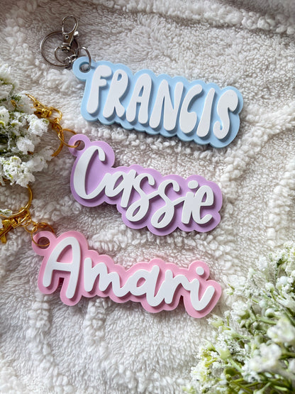 ACRYLIC NAME KEYCHAIN (CUTESY)